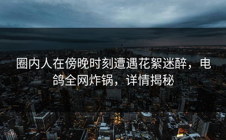 圈内人在傍晚时刻遭遇花絮迷醉，电鸽全网炸锅，详情揭秘