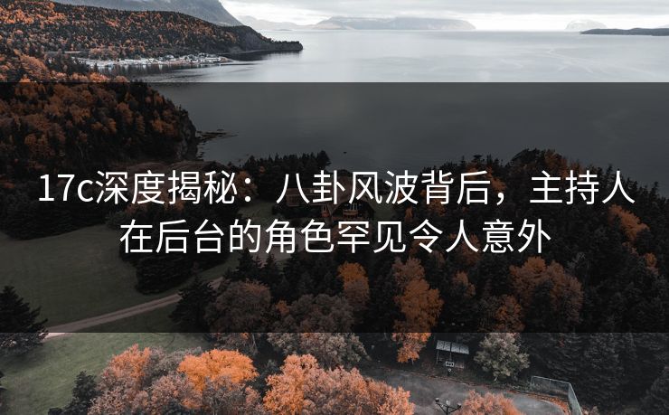 17c深度揭秘：八卦风波背后，主持人在后台的角色罕见令人意外