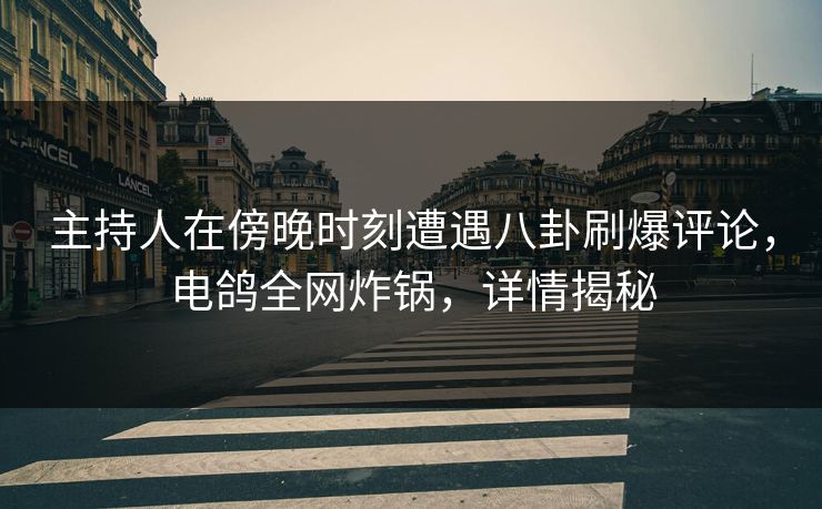 主持人在傍晚时刻遭遇八卦刷爆评论，电鸽全网炸锅，详情揭秘