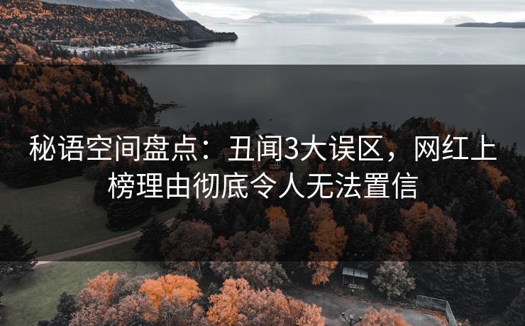 秘语空间盘点：丑闻3大误区，网红上榜理由彻底令人无法置信