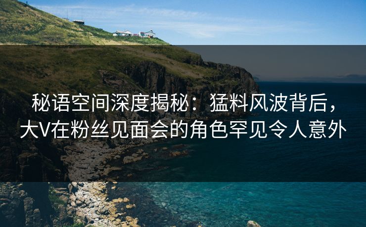 秘语空间深度揭秘：猛料风波背后，大V在粉丝见面会的角色罕见令人意外
