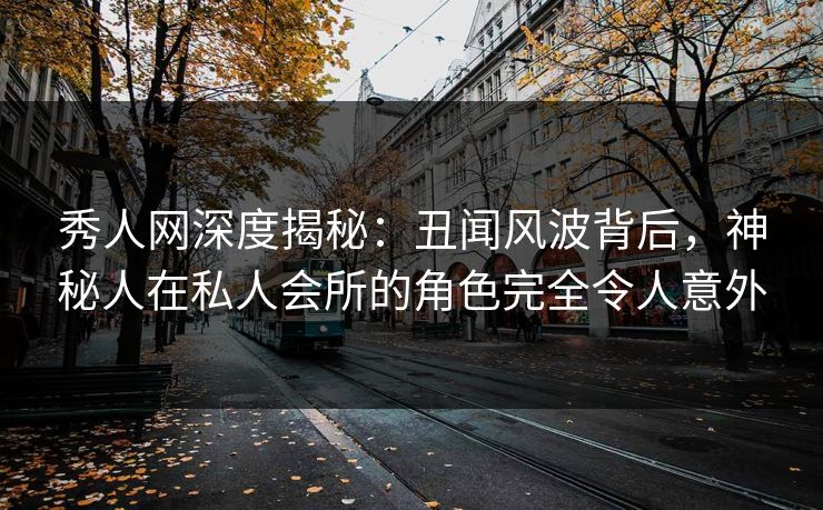 秀人网深度揭秘：丑闻风波背后，神秘人在私人会所的角色完全令人意外
